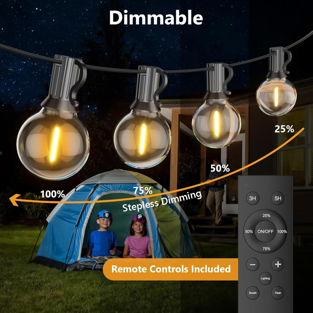 Lichterkette Aussen 45m dimmbar G40 Warmweiss mit Fernbedienung - Bild 6
