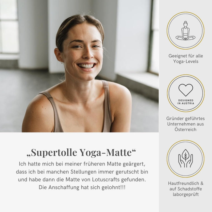 Yogamatte Naturkautschuk rutschfest 183x66cm 5mm für Yoga &amp; Fitness - Bild 8