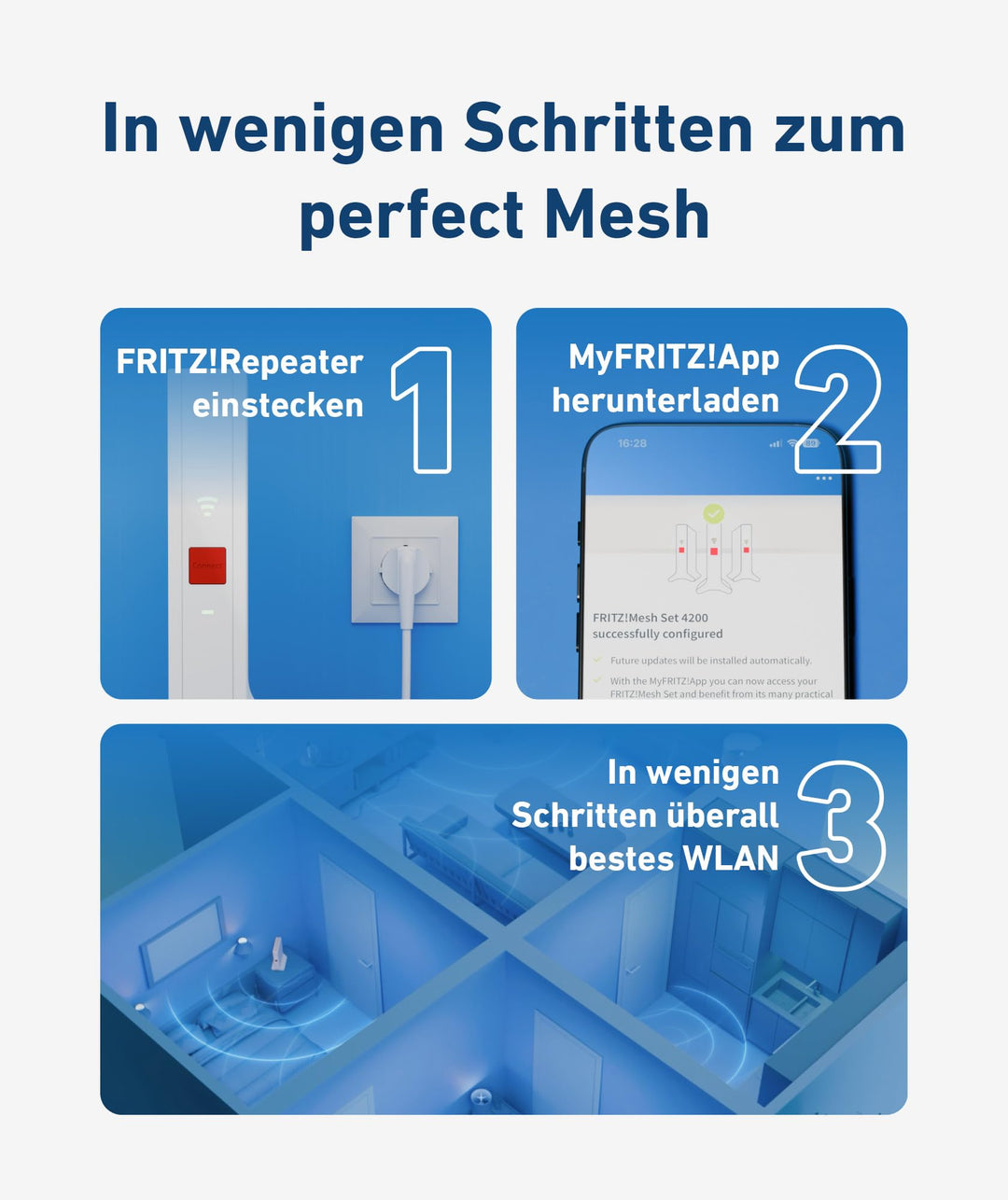 WLAN Mesh Set Wi-Fi 6 bis 3000 MBit/s 2er-Set für ganzes Haus - Bild 7