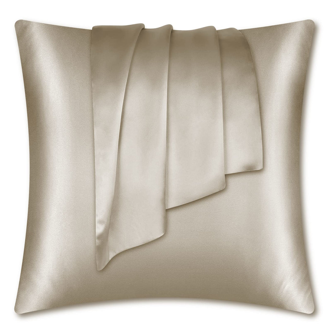 Seidenkissenbezug 65x65 cm 100% Maulbeerseide Taupe Haar- &amp; Hautpflege
