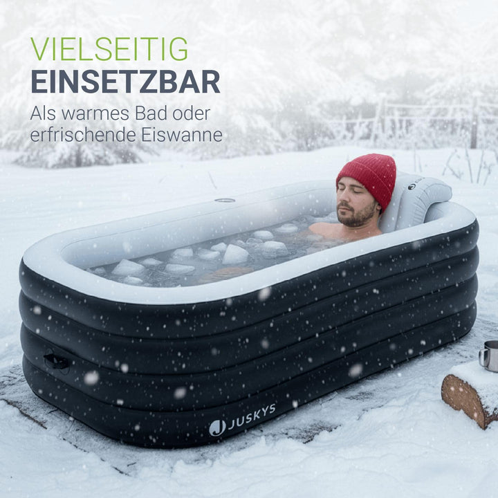 Aufblasbare Badewanne L mit Rückenlehne, Abdeckung &amp; Pumpe - Bild 6