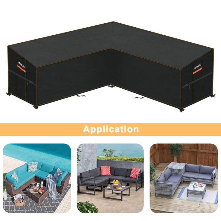 Gartenmöbel-Abdeckplane L-Form Ecksofa 255x255x100cm 420D Oxford - Bild 7