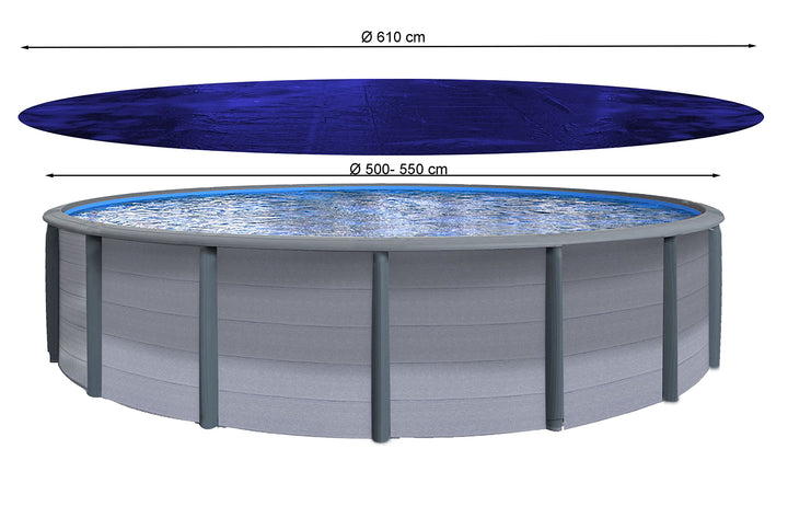 Poolabdeckplane Rund Ø 610 cm für Pools 500–550 cm PE 200 g/m² - Bild 2