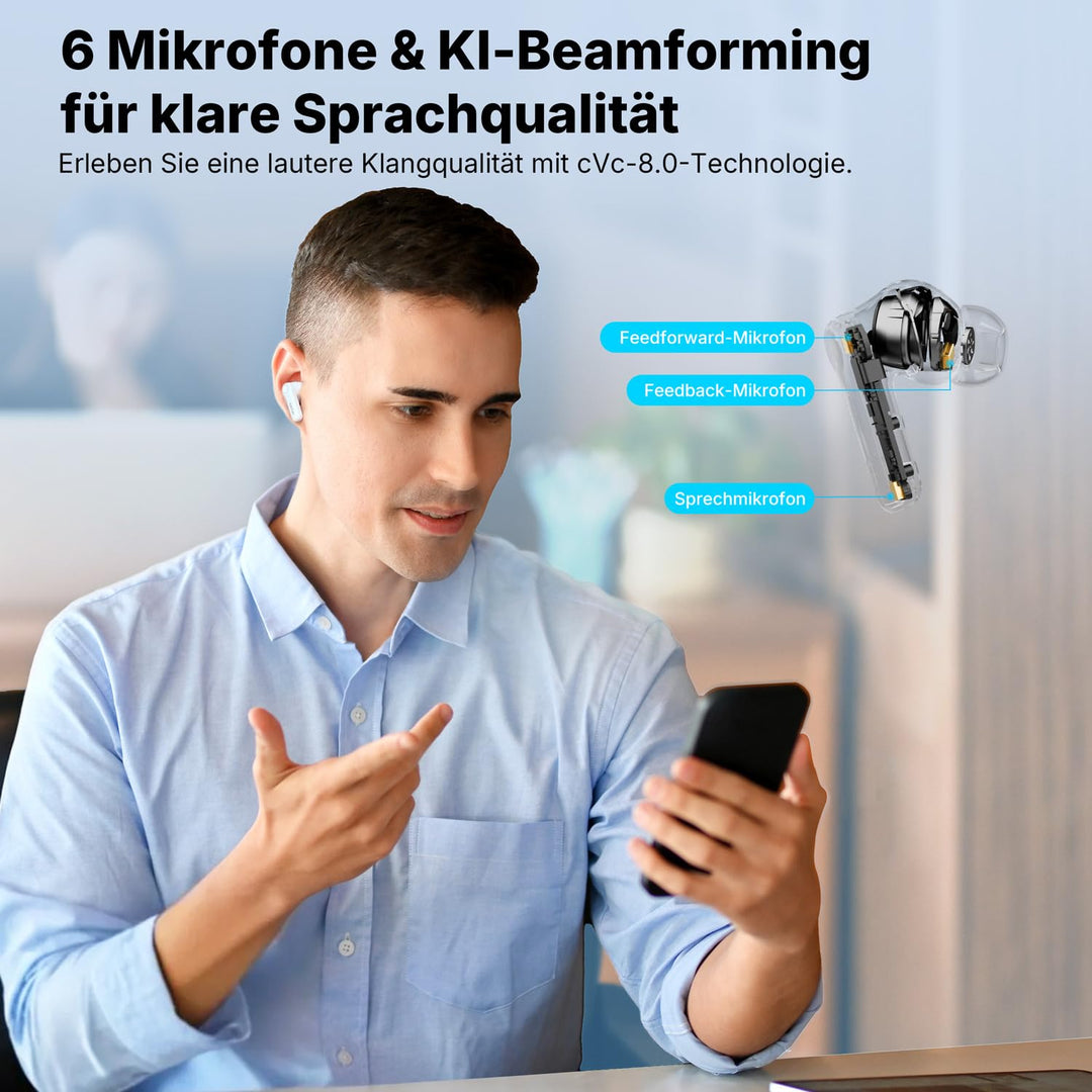In-Ear Kopfhörer Bluetooth 6.0 Hybrid-ANC Hi-Res 54h Akku - Bild 7