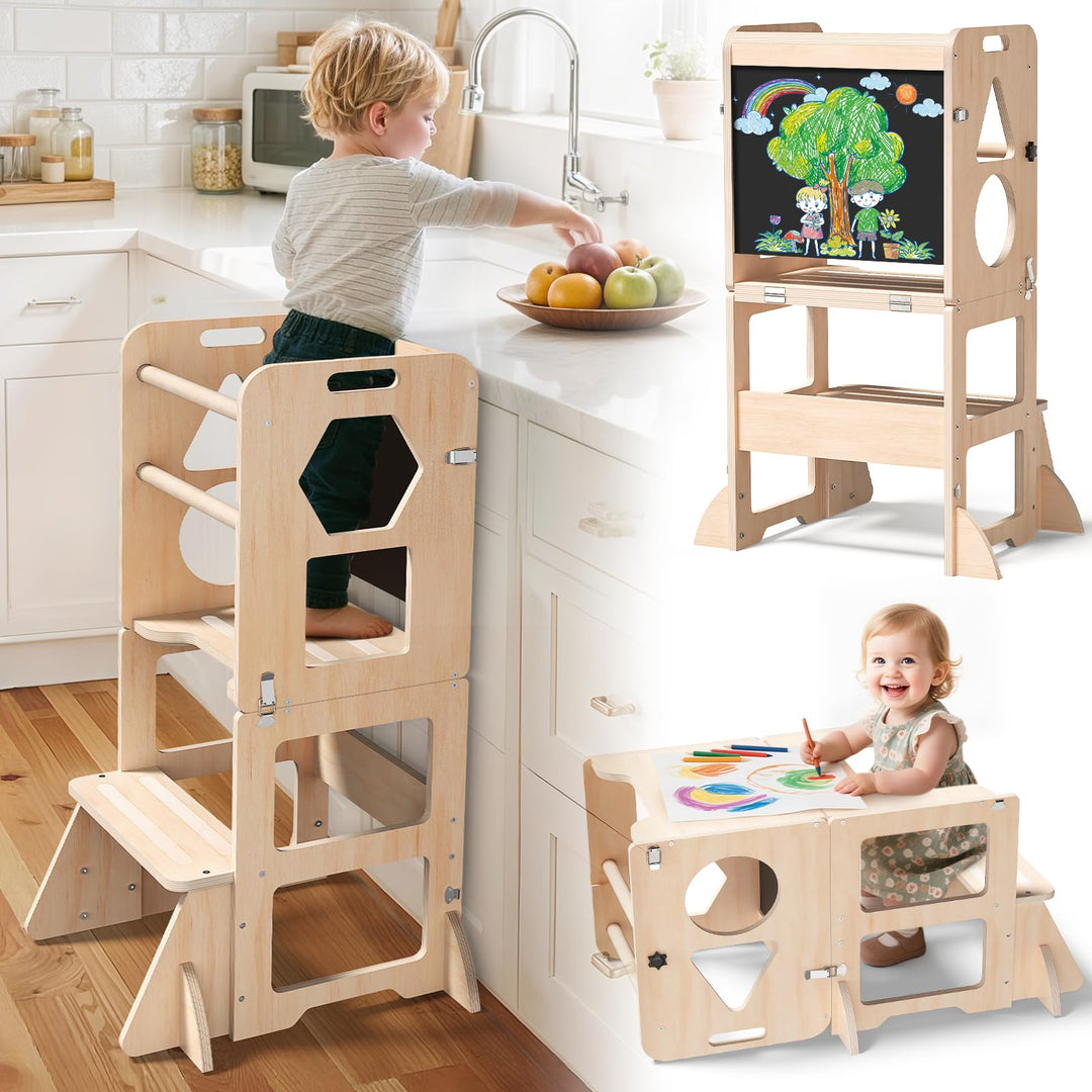 Lernturm 3-in-1 mit Tafel klappbar für Kinder ab 1 Jahr