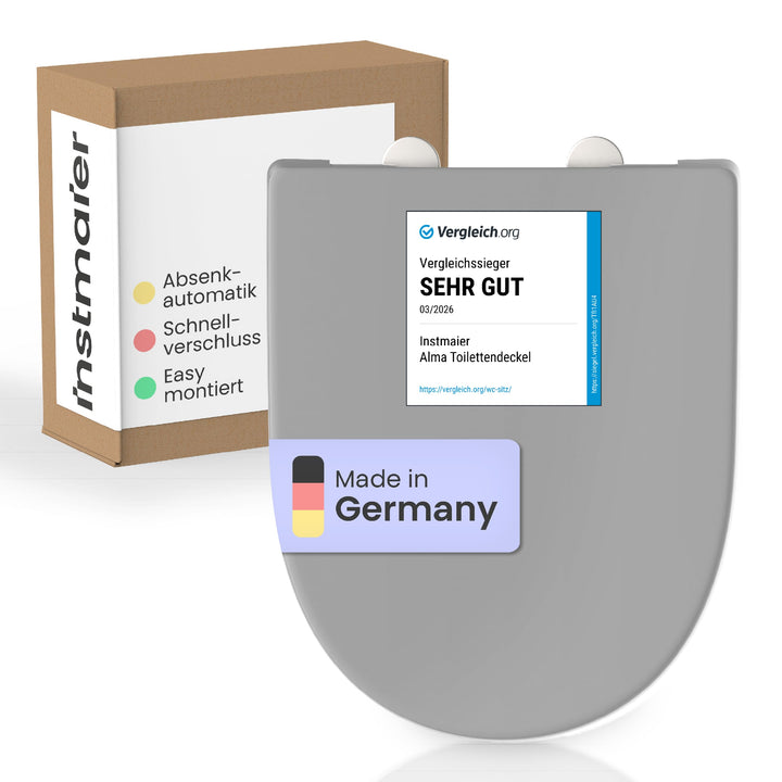 WC-Sitz D-Form Duroplast Manhattan Grau mit Absenkautomatik