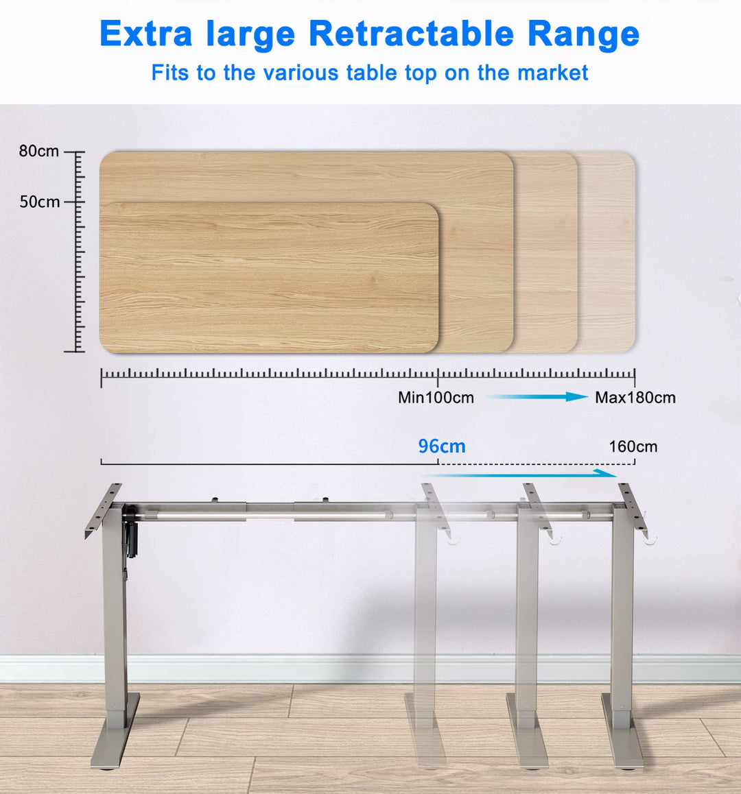 Schreibtischgestell elektrisch höhenverstellbar 72-120cm mit 4 Speicherplätzen - Bild 5