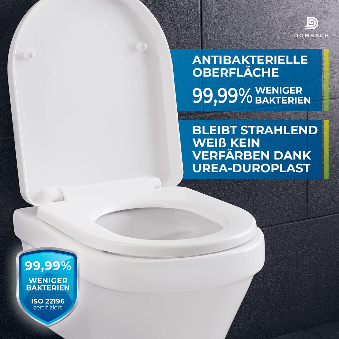 WC-Sitz mit Absenkautomatik abnehmbar D-Form Weiss - Bild 2