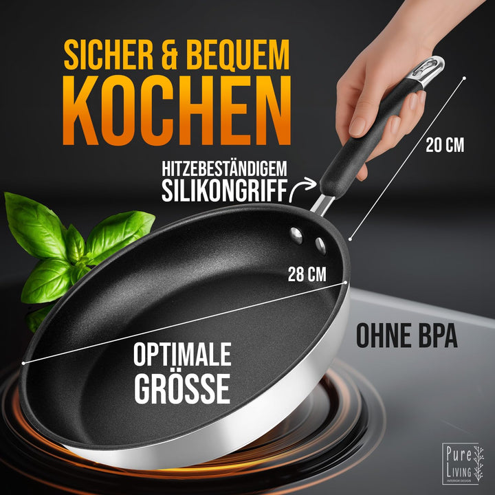 Bratpfanne 28 cm Induktion Antihaft 3-lagig ofenfest spülmaschinenfest - Bild 6