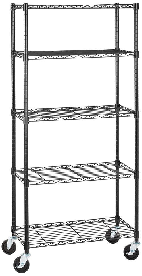 Lagerregal fahrbar 5 Böden Stahl 680 kg Traglast 76x162 cm