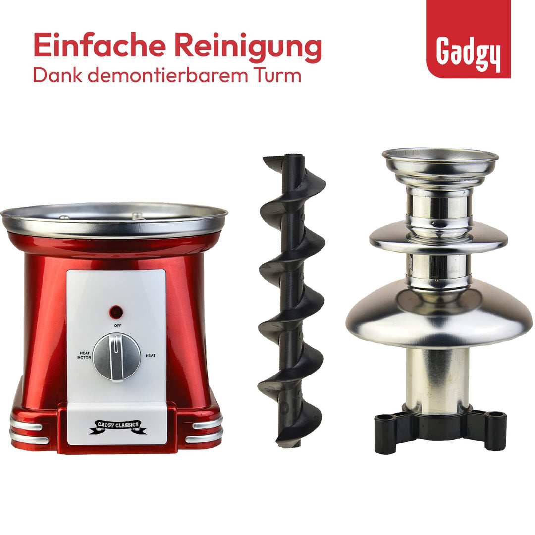 Schokobrunnen 3-stufig Edelstahl 750g Retro-Design 90 Watt - Bild 4