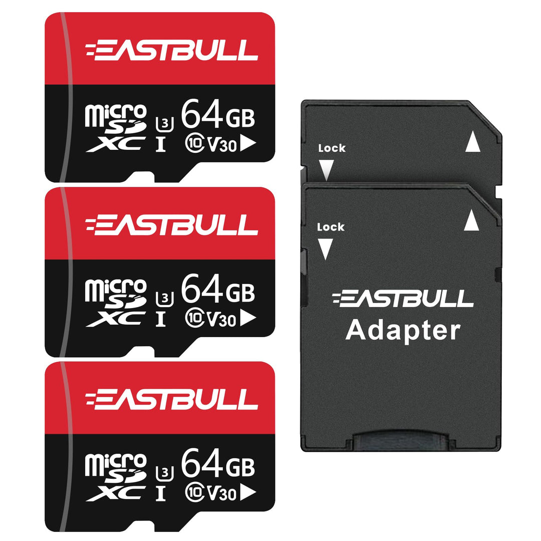 Micro SD Karte 64GB Set 3x microSDHC mit SD-Adapter U1 C10 V10