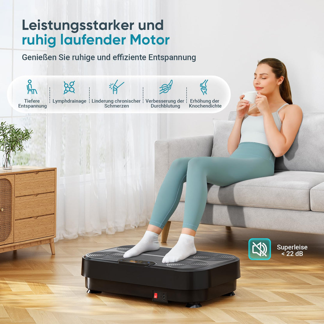 Vibrationsplatte 99 Stufen mit 5 Programmen &amp; 4 Fitnessbänder - Bild 6