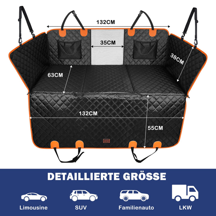 Hundedecke Auto Rücksitz wasserdicht mit Mesh-Fenster 132x63cm - Bild 6