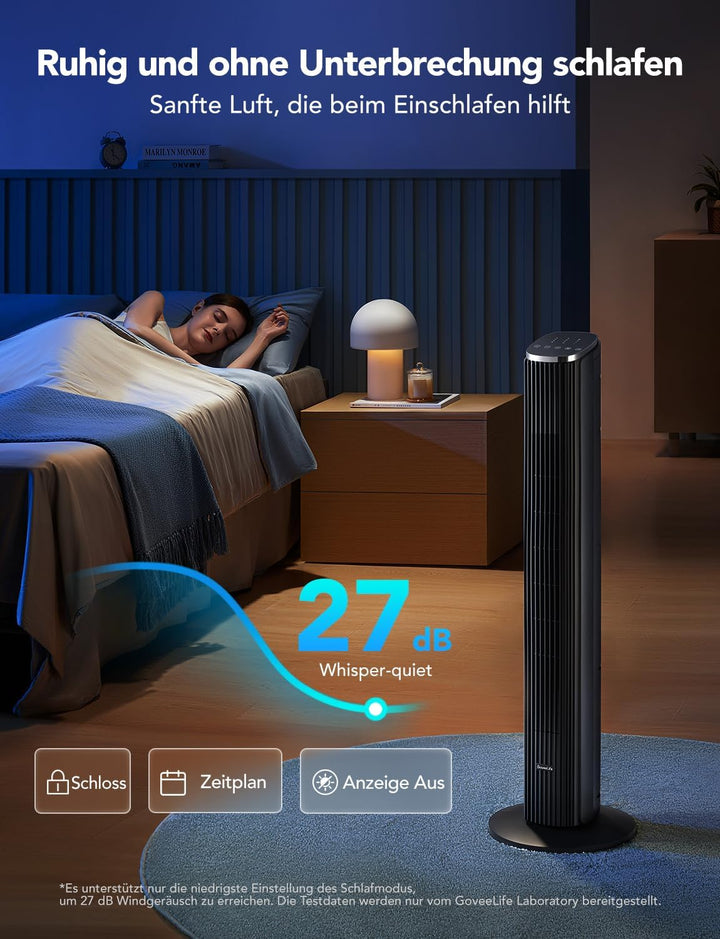 Turmventilator Smart 75° Oszillation 8 Stufen App-Steuerung - Bild 5