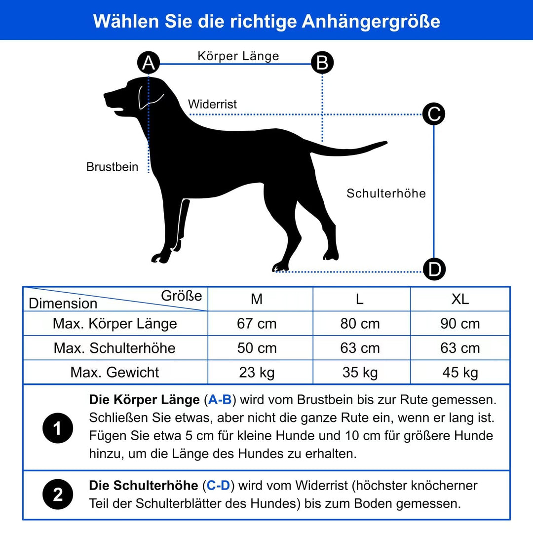 Hunde-Fahrradanhänger &amp; Buggy 2-in-1 gefedert bis 45 kg Grösse XL - Bild 8
