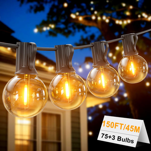 Lichterkette Outdoor 45m mit 75 G40 LED Birnen für Garten Terrasse
