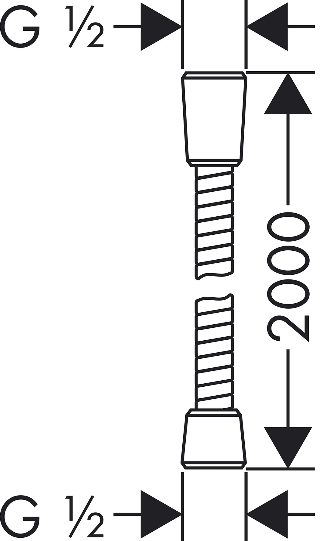 Duschschlauch Metall mit Knickschutz und Drehwirbel 2 m Chrom - Bild 2