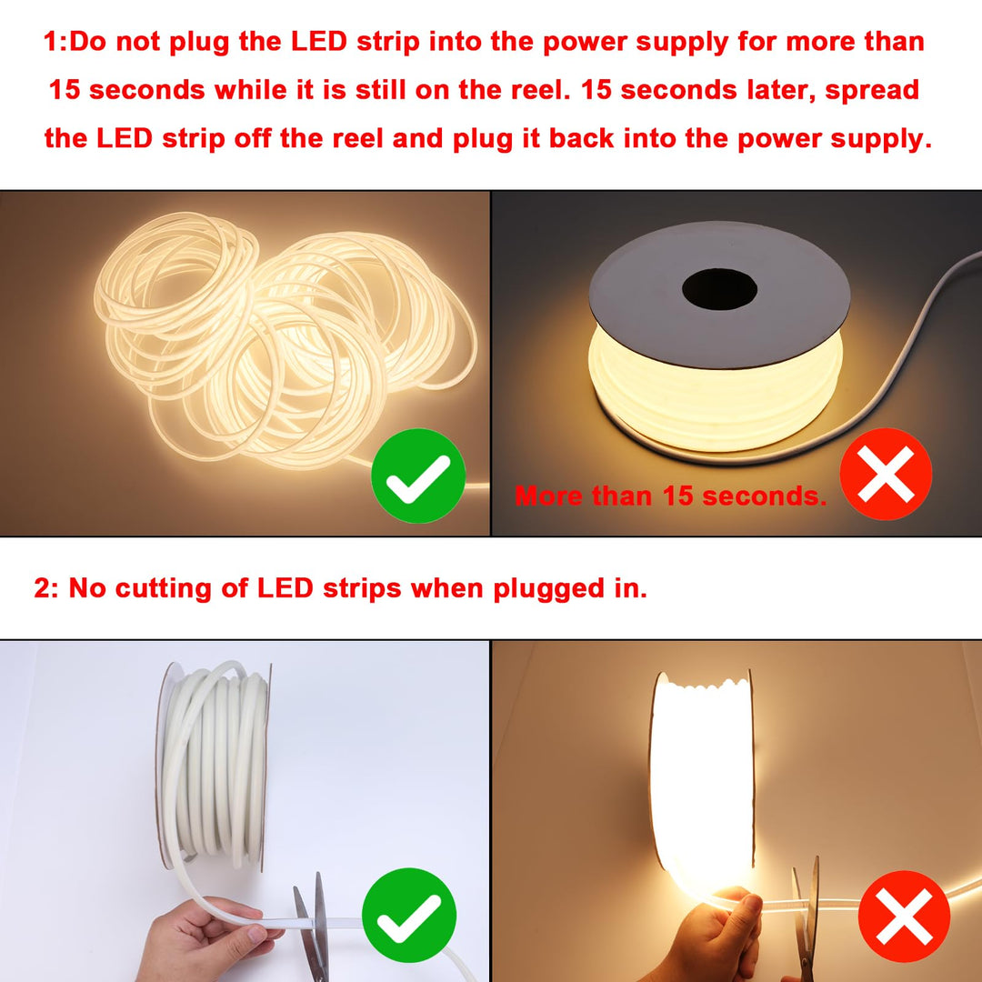 COB LED Streifen Aussen 20m 230V AC warmweiss IP65 wasserdicht - Bild 6