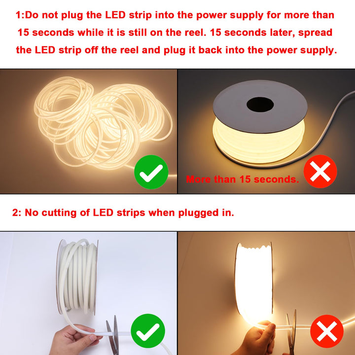 COB LED Streifen Aussen 20m 230V AC warmweiss IP65 wasserdicht - Bild 6