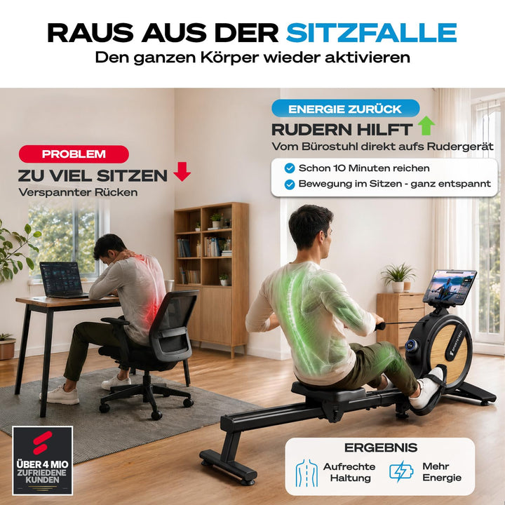 Rudergerät Magnetwiderstand 32 Stufen faltbar bis 150 kg - Bild 6