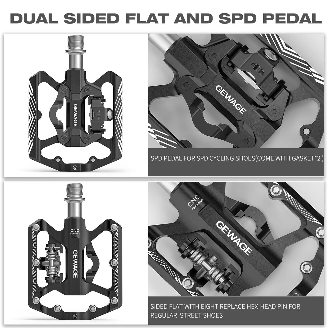 Klickpedale 2-in-1 SPD-kompatibel Aluminium mit Reflektoren - Bild 4