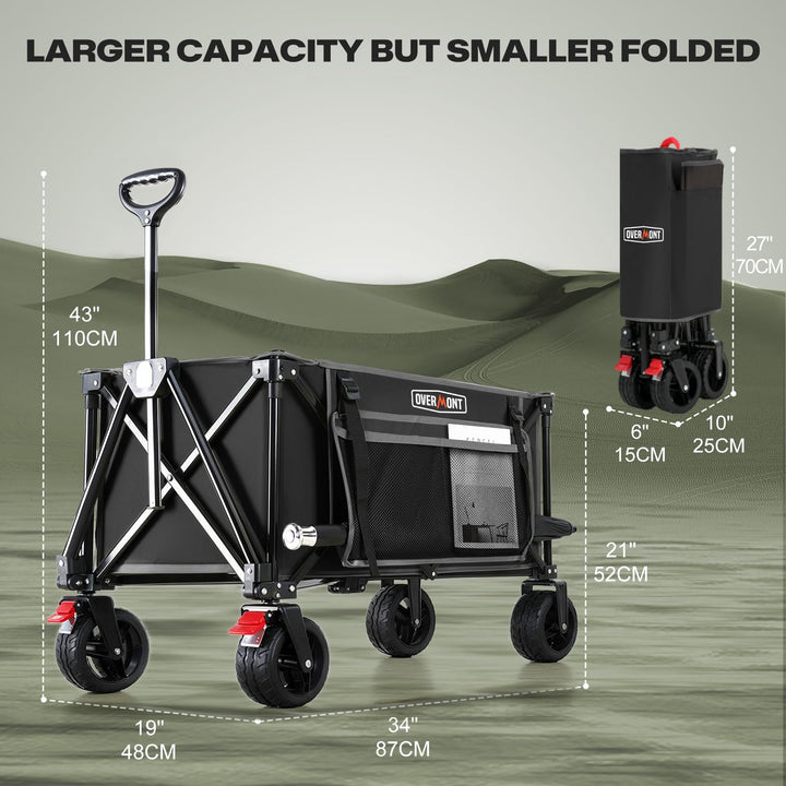 Bollerwagen faltbar 150L All-Terrain-Räder 150kg Tragkraft - Bild 6