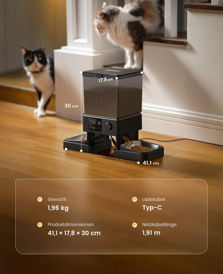 Futterautomat 2 Katzen 5L Trockenfutter mit Sprachaufzeichnung - Bild 9
