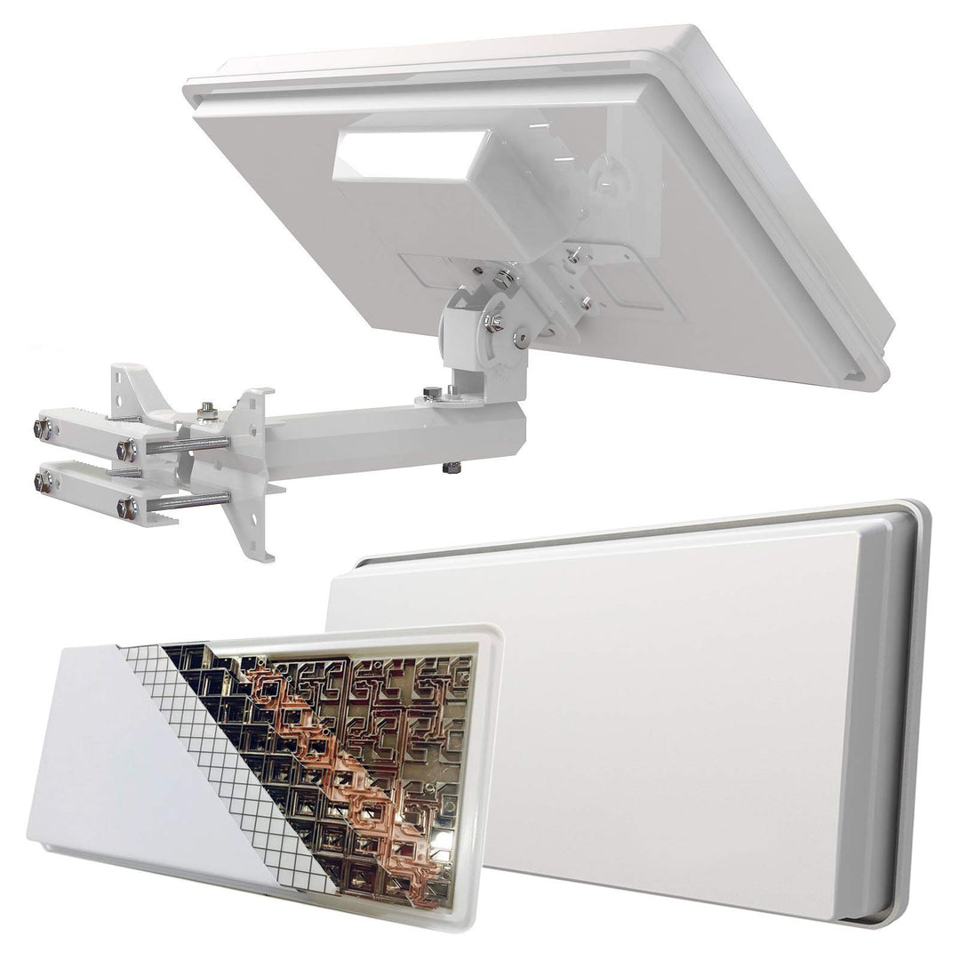 Sat Flachantenne Quad-LNB Komplett-Set für 4 TV mit 50m Kabel - Bild 2