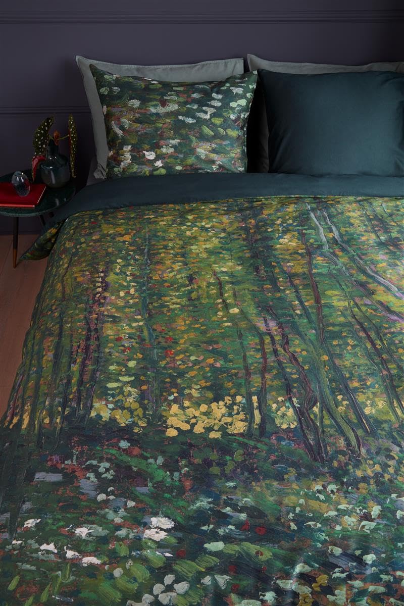 Bettwäsche Mako-Satin Van Gogh Trees Grün 220 TC mit Reissverschluss - Bild 2