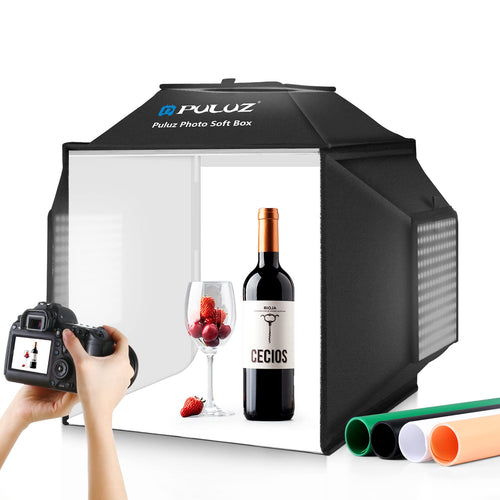 Fotostudio-Box 40x40x40cm 3 LED-Paneele 480 LEDs dimmbar
