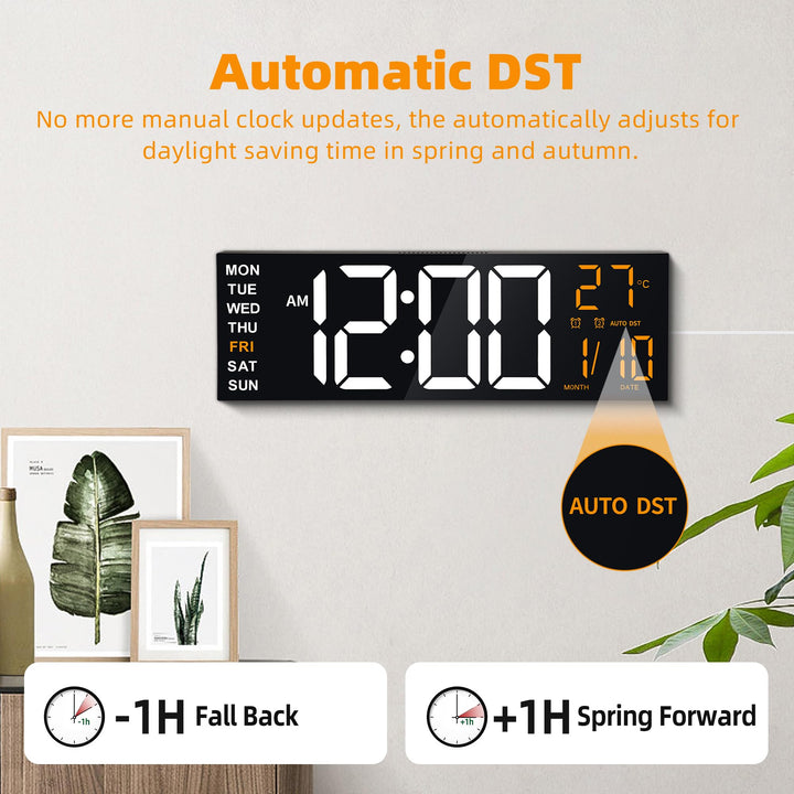 Digitale Wanduhr 16 Zoll RGB LED mit Fernbedienung und Dual-Alarm - Bild 6