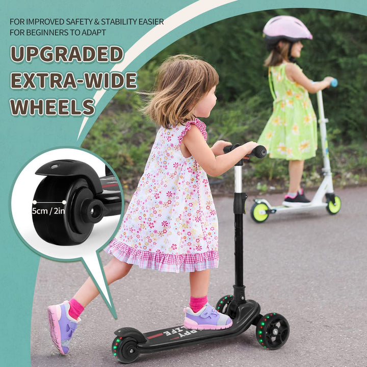 Dreirad-Scooter Kinder faltbar höhenverstellbar LED-Räder bis 50 kg - Bild 6
