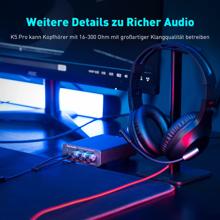DAC Kopfhörerverstärker USB-C/Optisch/Koaxial 24bit/192kHz Gaming HiFi - Bild 6