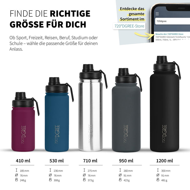 Thermosflasche Edelstahl 1200ml 24h kalt 12h heiss auslaufsicher - Bild 3