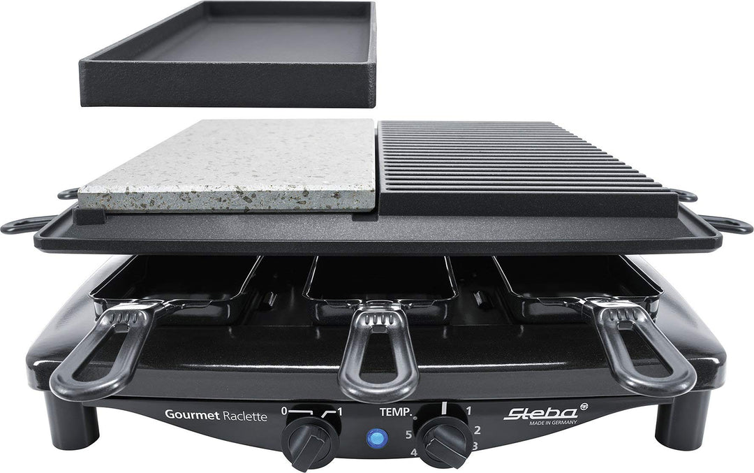 Raclette-Grill 8 Personen mit Steinplatte &amp; Antihaft-Grillplatte - Bild 9