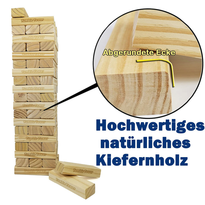 Wackelturm Holz Jumbo 60 Blöcke bis 150 cm für Aussen und Innen - Bild 3