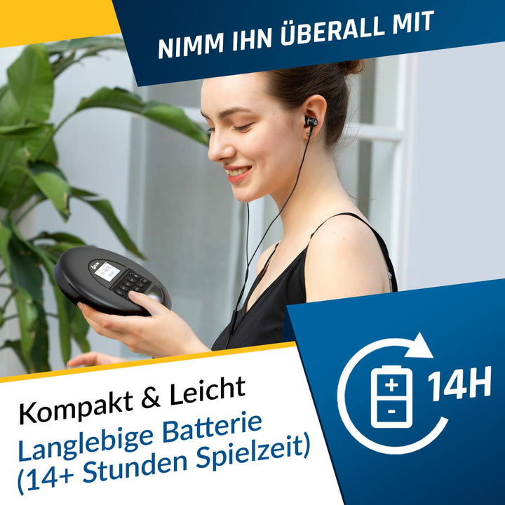 CD-Player Bluetooth tragbar mit FM-Radio und Kopfhörern - Bild 5