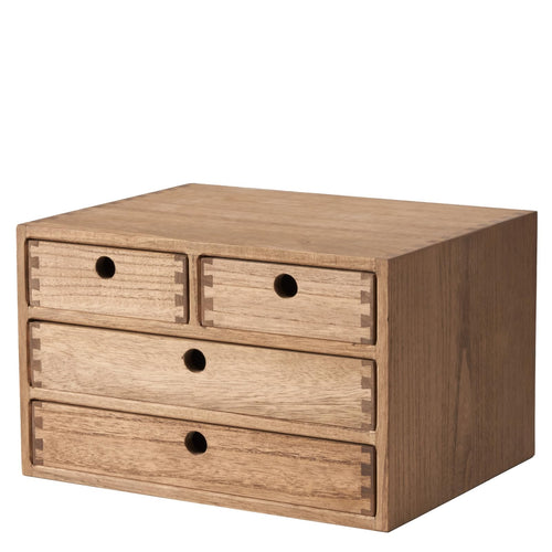 Schreibtisch-Organizer Holz 4 Schubladen A4-Ablage Dunkelbraun