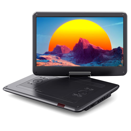 Tragbarer DVD-Player 15,6 Zoll HD 270° drehbar 6h Akku regionsfrei
