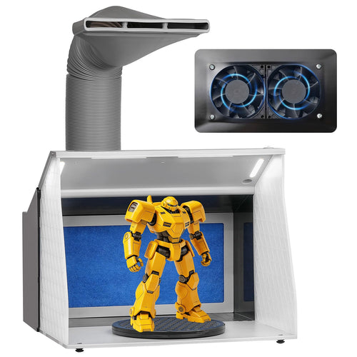 Airbrush Spritzkabine faltbar 405x330x355mm mit Doppelluefter LED