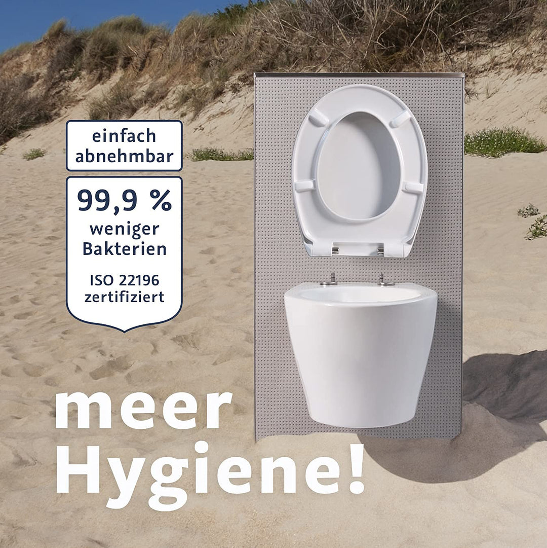 WC Sitz oval mit Absenkautomatik Duroplast antibakteriell weiss - Bild 3