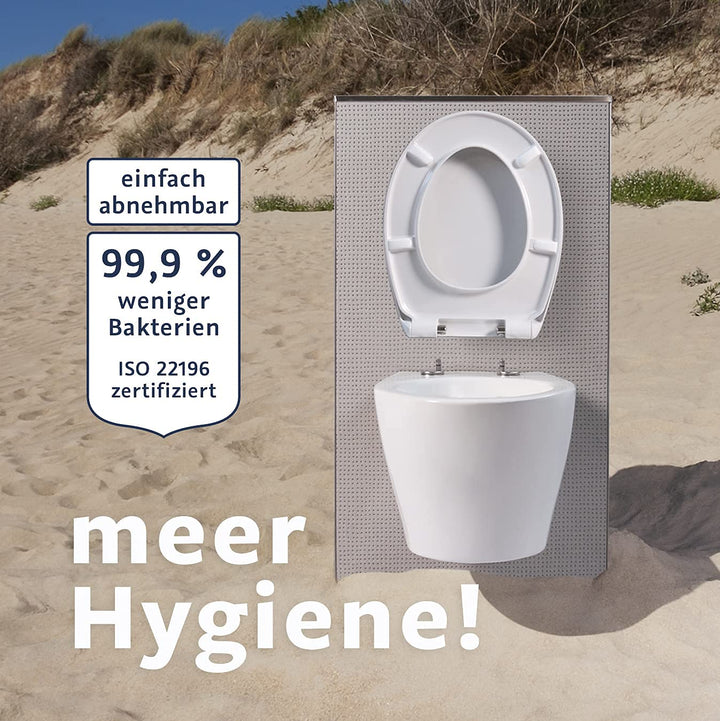 WC Sitz oval mit Absenkautomatik Duroplast antibakteriell weiss - Bild 3