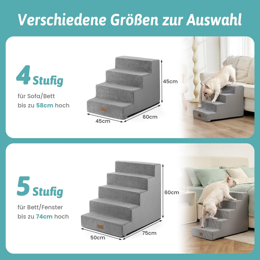 Hundetreppe 5 Stufen Memory-Schaum 50cm breit für kleine Hunde - Bild 5