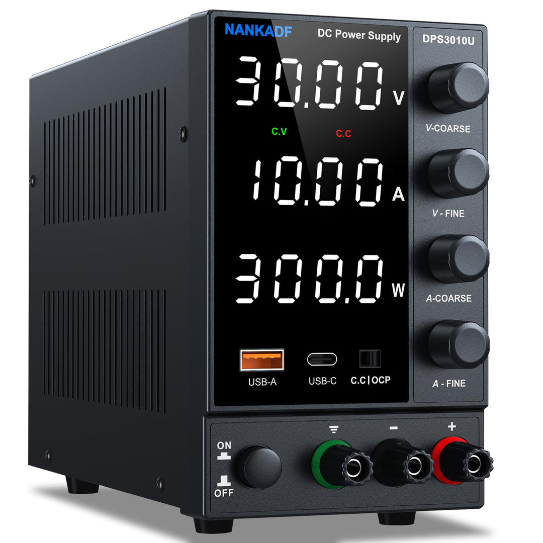 Labornetzgerät 30V 10A DC regelbar mit USB-A/USB-C Schnellladung
