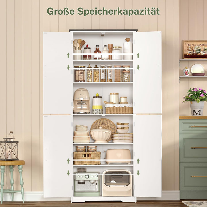 Hochschrank Weiss 4 Scheunentüren 6 Fächer 60x30x170 cm - Bild 3