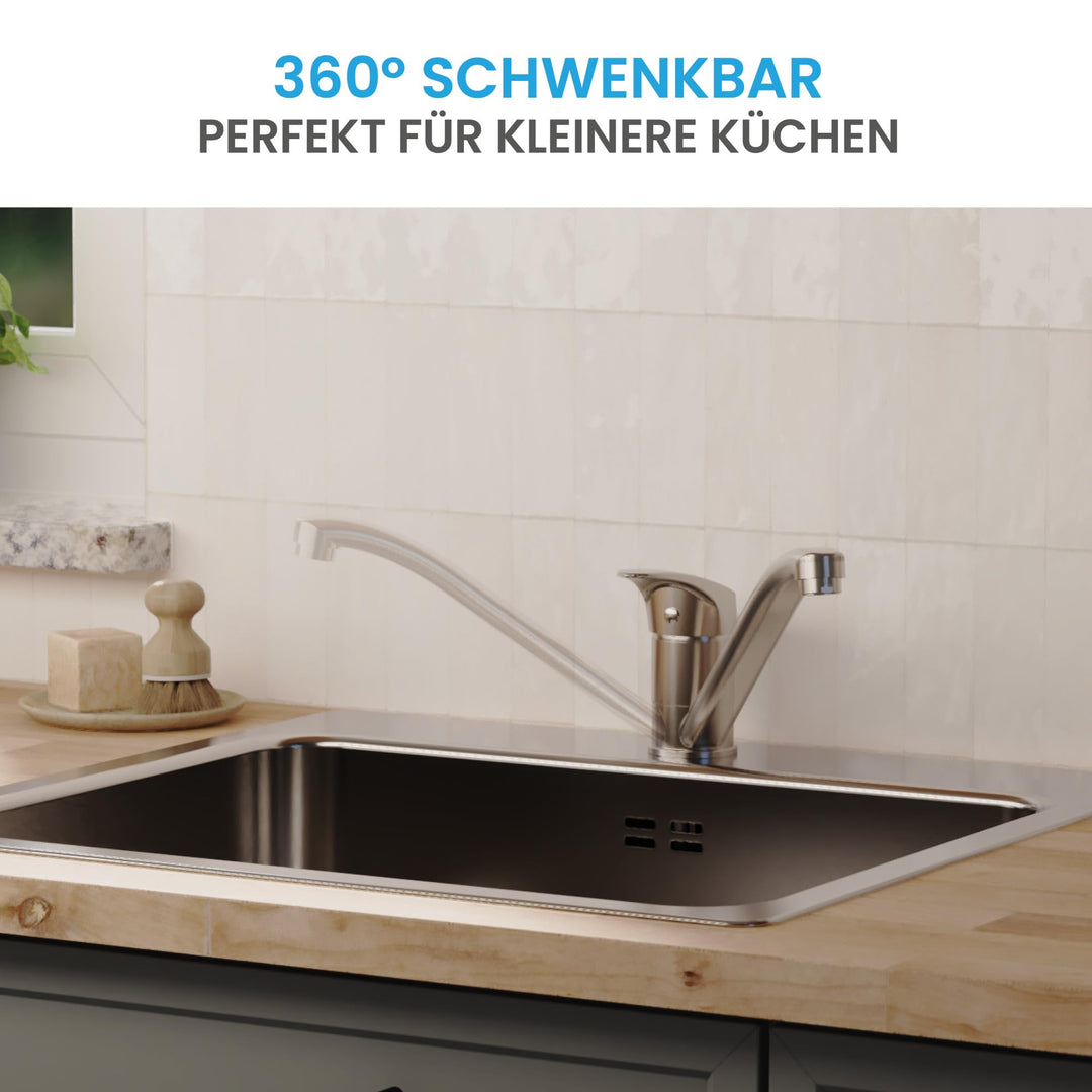 Küchenarmatur Chrom 360° schwenkbar mit Keramikkartusche - Bild 4