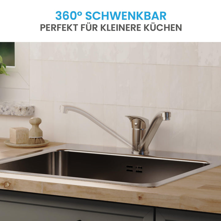 Küchenarmatur Chrom 360° schwenkbar mit Keramikkartusche - Bild 4