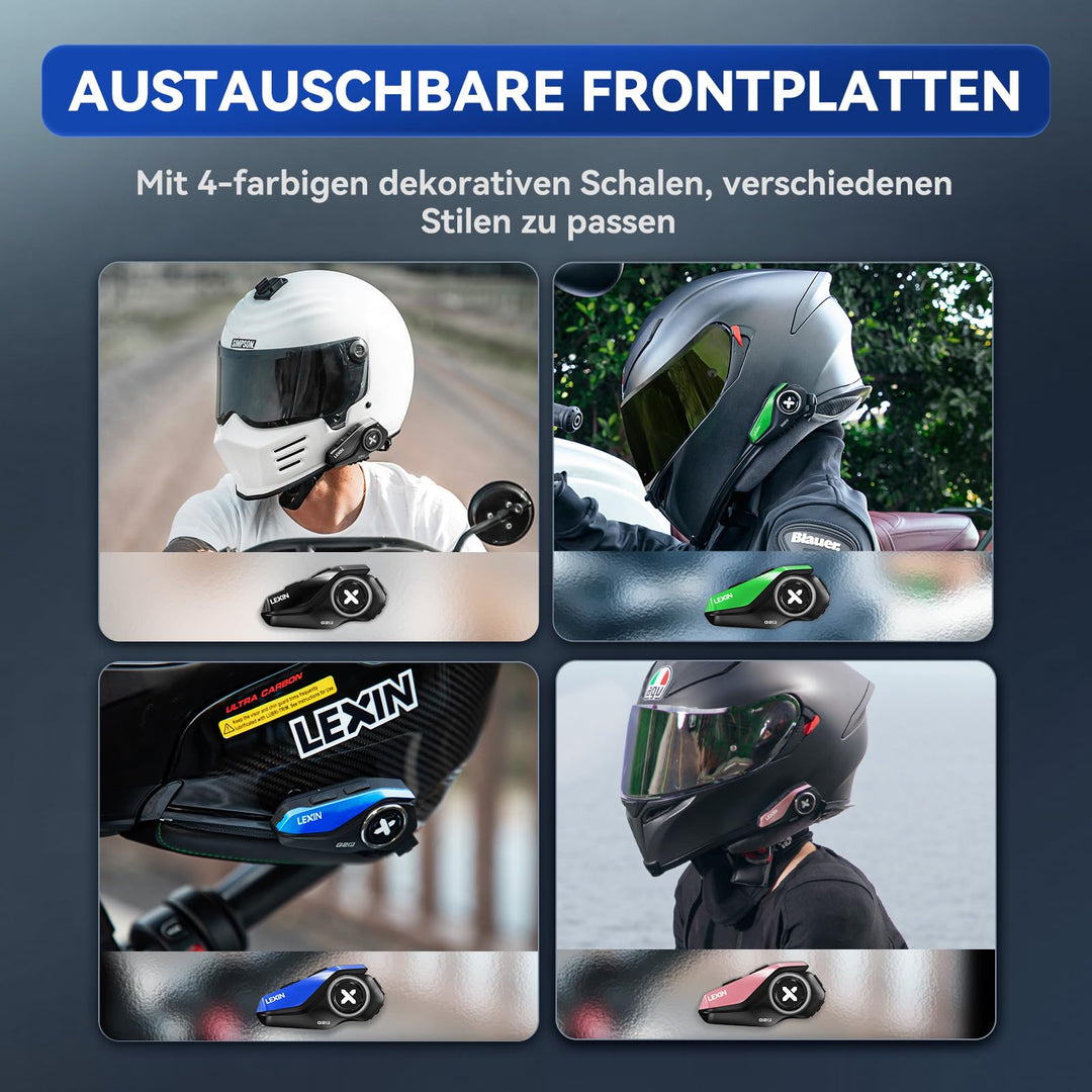 Motorrad Bluetooth Headset 6-Wege 1000m Reichweite IP67 Doppelpack - Bild 4