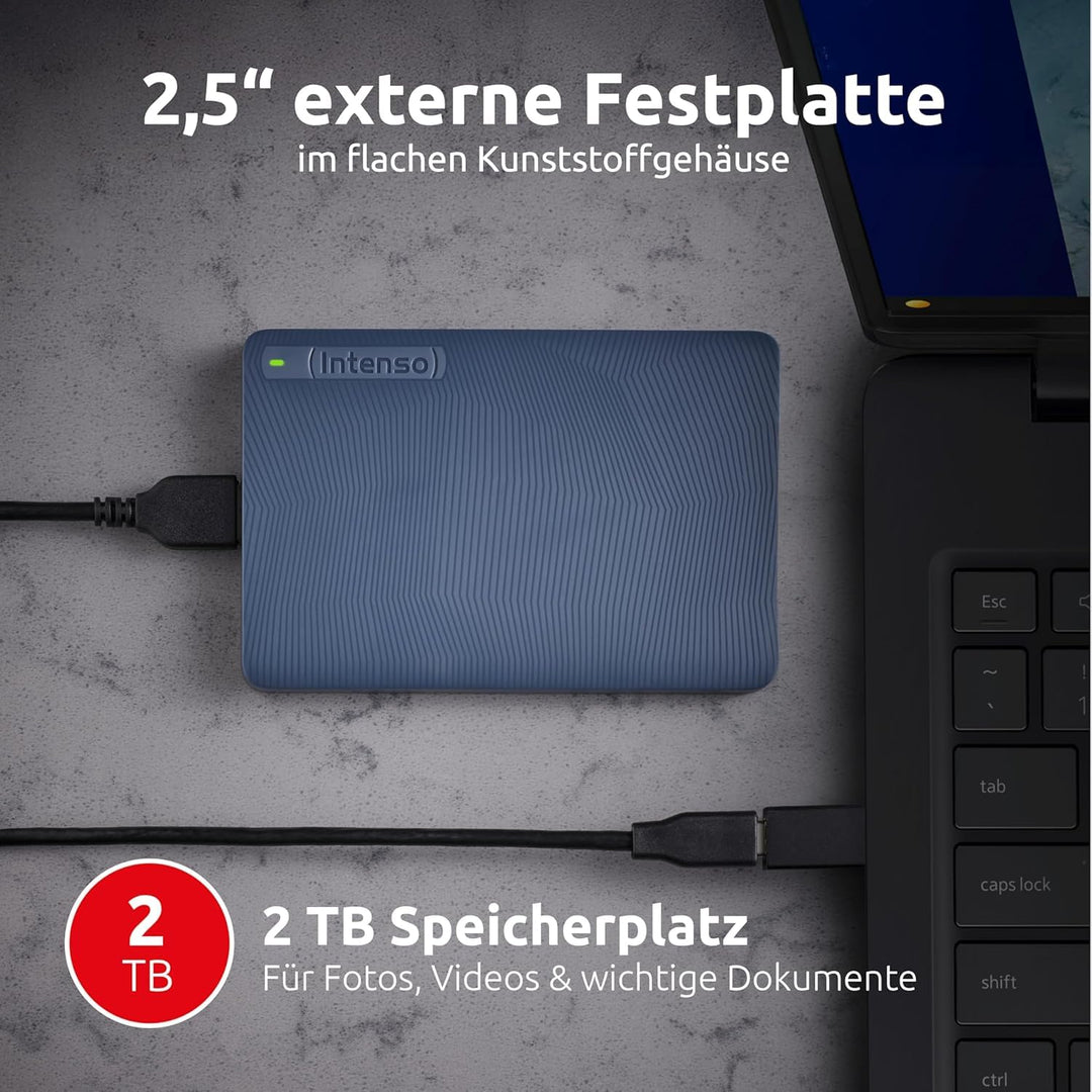 Externe Festplatte 2 TB USB 3.2 Plug &amp; Play für PC, Mac, Laptop - Bild 2